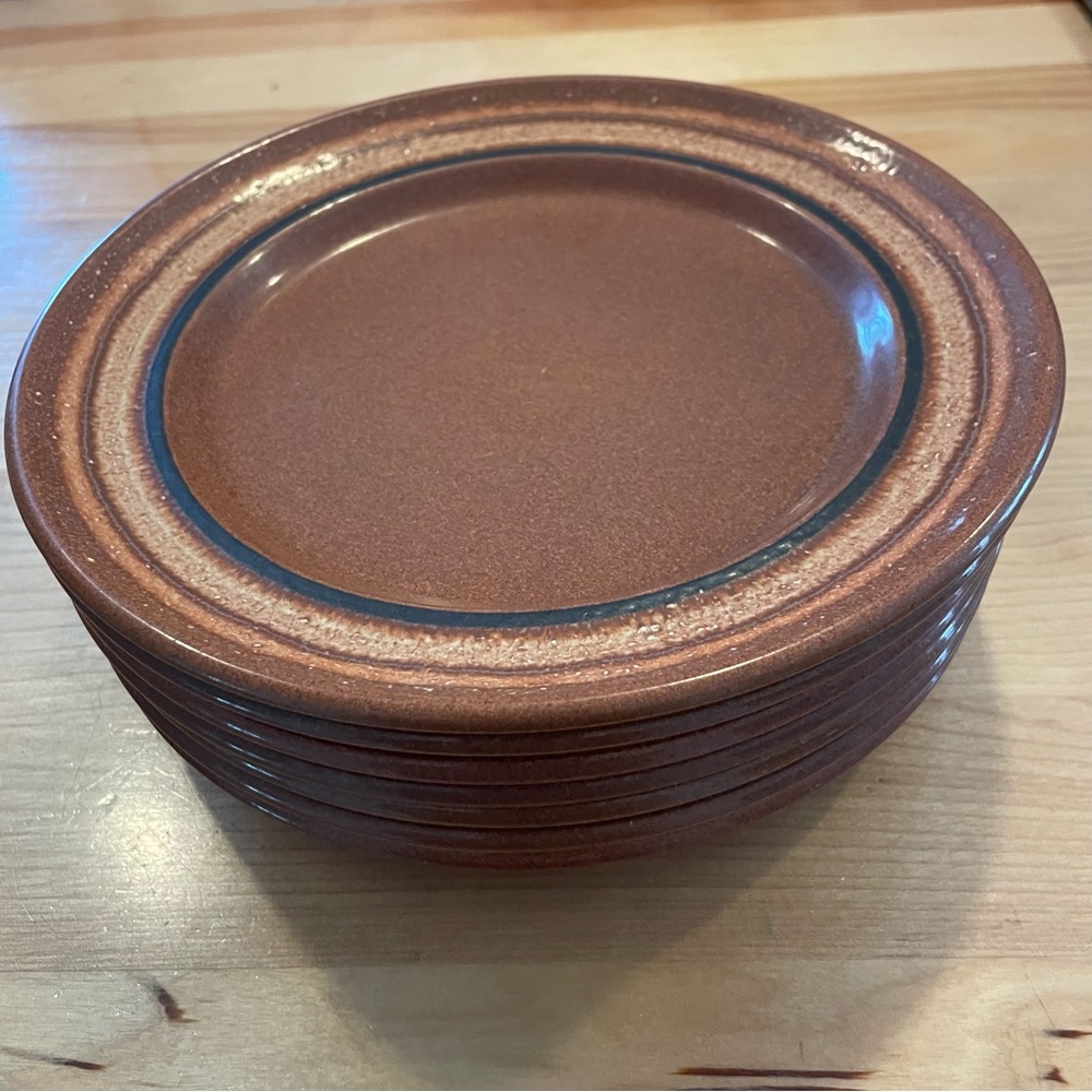 Franciscan Cinnamon plates from 1980’s 10 plates Elegant Brown Dessert Plate Set